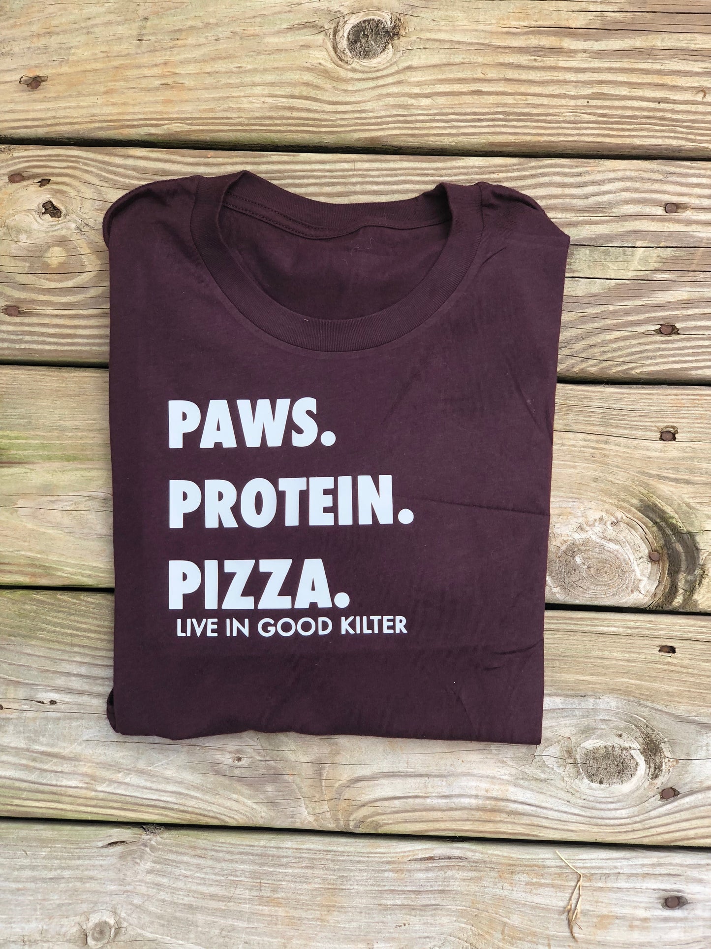 Essentials- Paws. Protein. Pizza