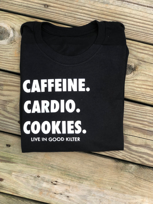 Essentials- Caffeine. Cardio. Cookies